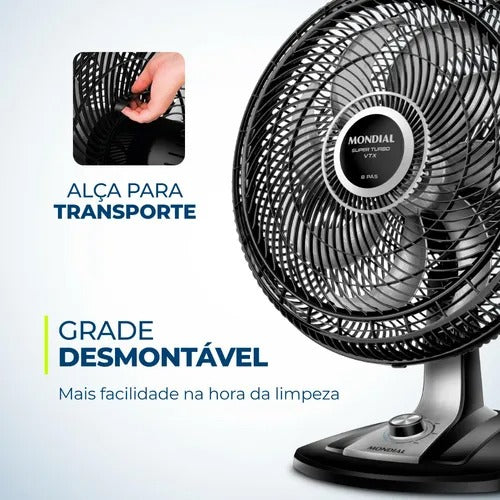 Ventilador De Mesa Mondial Vtx-50-8p Turbo 40cm 140w Loi Ventilador De Mesa Mondial Vtx-50-8p Turbo 40cm 140w Loi